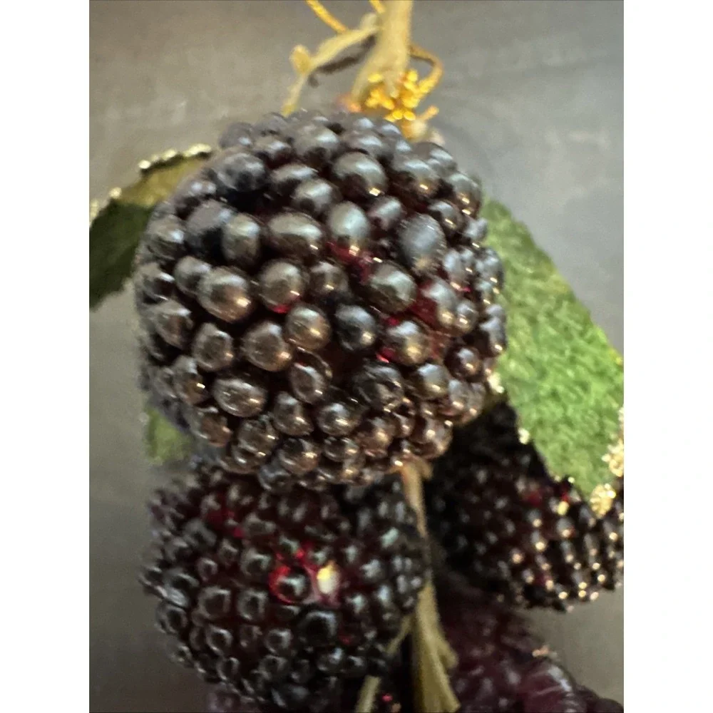 Vintage Realistic Blackberries Faux Fruit Bunch Cottage Core Home Decor 6